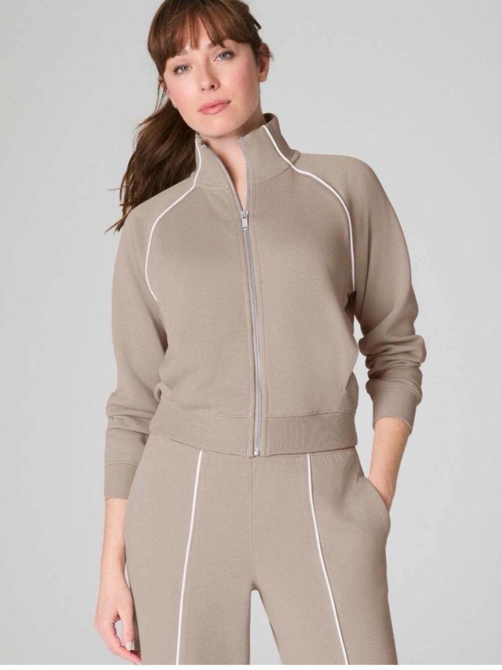 SPANX Air Essentials Pique Full Zip Track Jacket